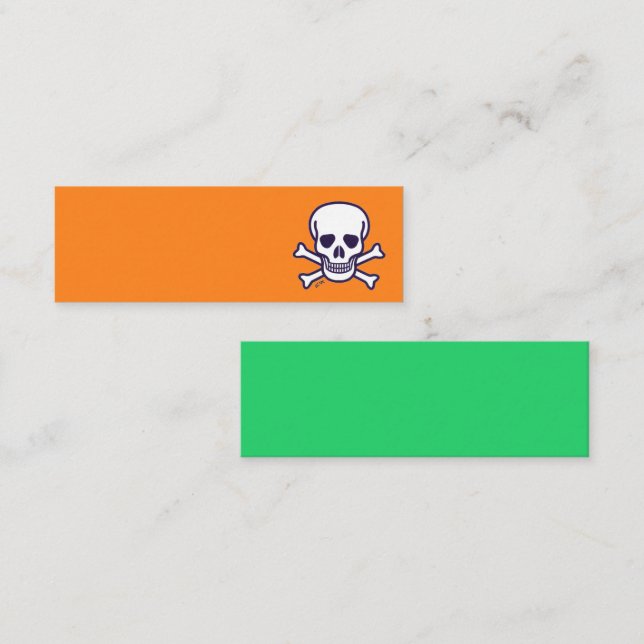 Tarjeta de presentación mini naranja y verde de Ca (Anverso / Reverso)