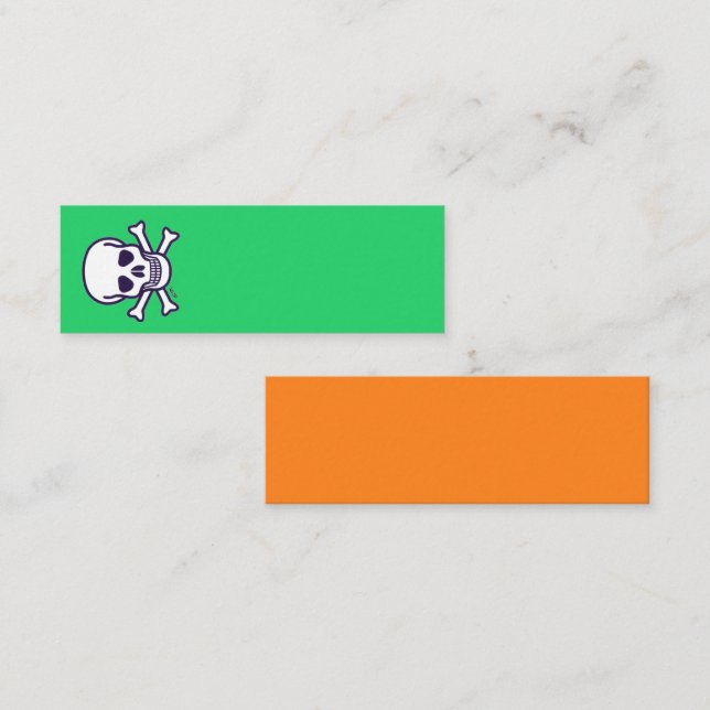 Tarjeta de presentación mini verde naranja de Cala (Anverso / Reverso)