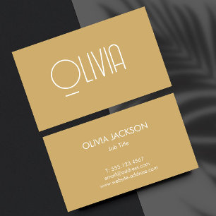 Tarjeta de presentación minima de color beige-boho