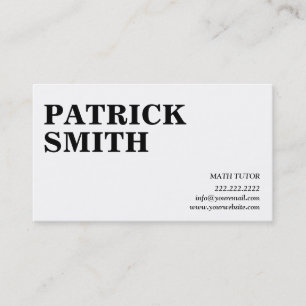 Tarjeta de presentación Mínima de texto en negrita