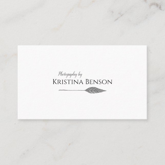 Tarjeta de presentación mínima en blanco y negro (Anverso)
