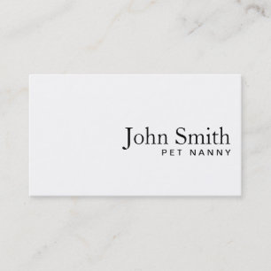 Tarjeta de presentación Mínima para Mascotas Blanc