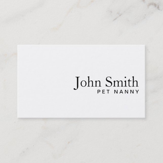 Tarjeta de presentación Mínima para Mascotas Blanc (Anverso)