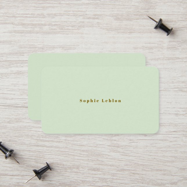 Tarjeta De Presentación Minimal Minimalist Simple pale-green (Anverso/Reverso In Situ)