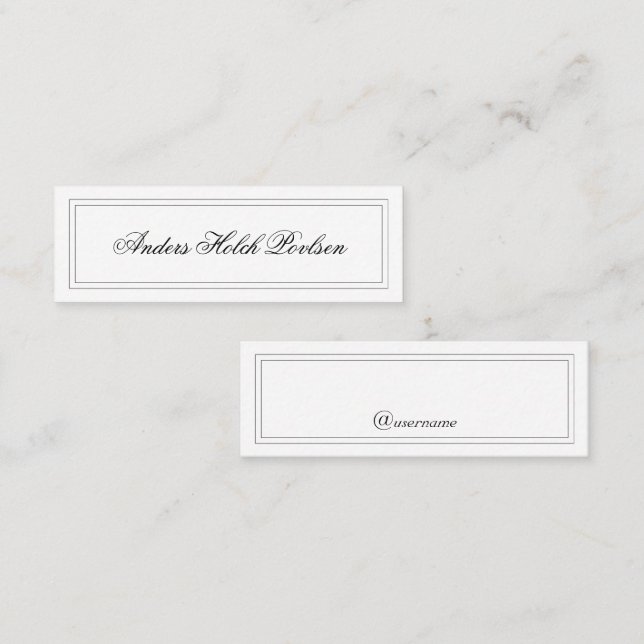 Tarjeta De Presentación Minimalist Simple Classic White Elegant (Anverso / Reverso)
