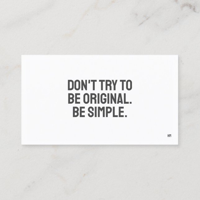 Tarjeta de presentación Minimalista ART (Reverso)