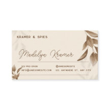 Tarjeta de presentación minimalista Beige Boho