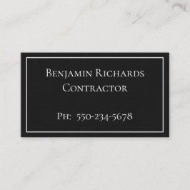 Tarjeta de presentación minimalista en blanco y ne