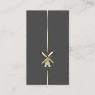 Tarjeta de presentación minimalista Gold Windmill