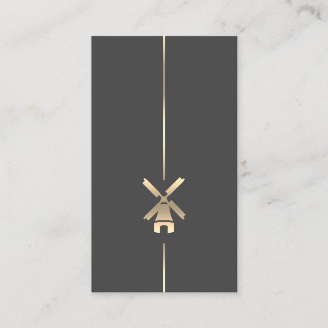 Tarjeta de presentación minimalista Gold Windmill (Anverso)