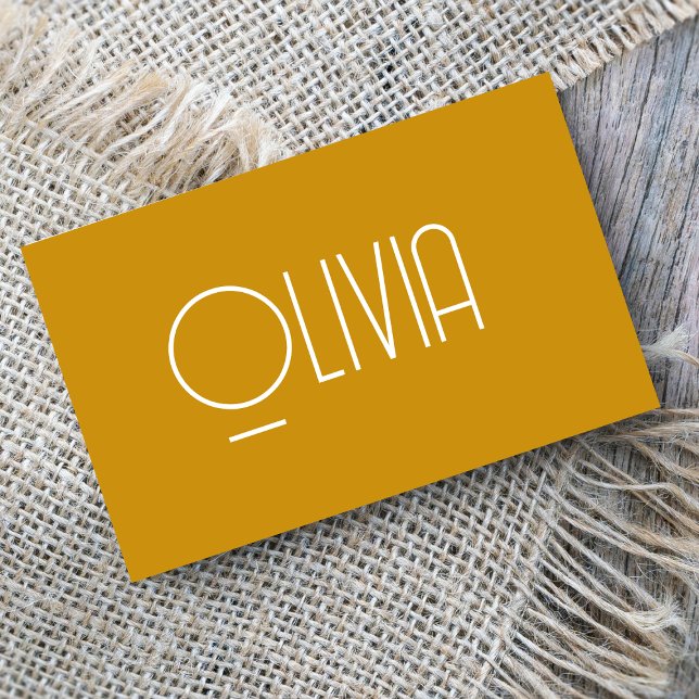 Tarjeta de presentación minimalista Mustard Yellow (Subido por el creador)