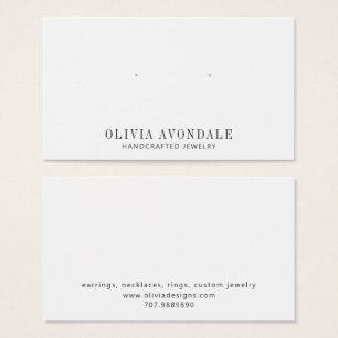 Tarjeta de presentación minimalista para aretes de