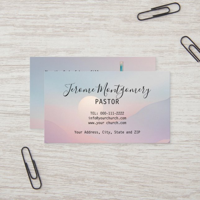 Tarjeta de presentación minimalista para pastores (Anverso/Reverso In Situ)