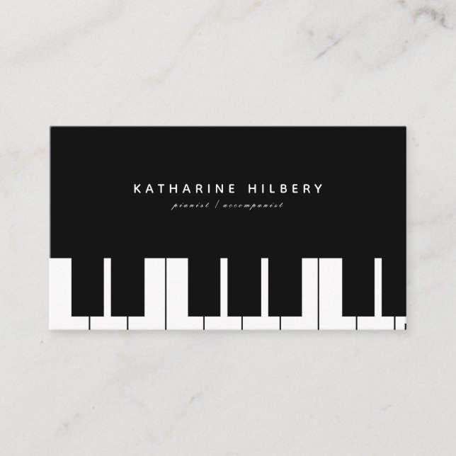 Tarjeta de presentación Minimalista para Piano Key (Anverso)