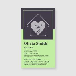 Tarjeta de presentación minimalista Purple & Green