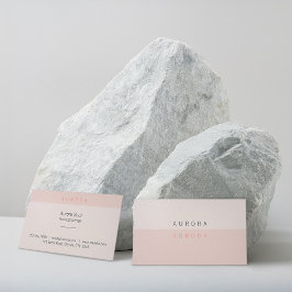 Tarjeta de presentación minimalista rosa de dos to