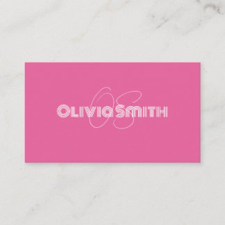 Tarjeta de presentación Minimalista rosa simple y 