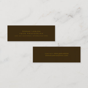 Tarjeta De Presentación Minimalista Simple Marrón Oscuro Profesional