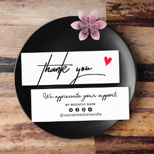 Tarjeta De Presentación Mínimo Blanco Y Negro Gracias Por Comprar Pequeño
