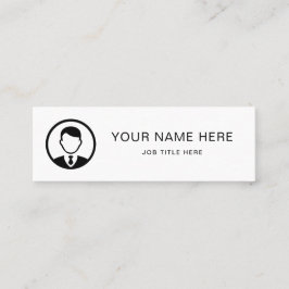 Tarjeta De Presentación Minitarjeta blanca mínima con guión negro