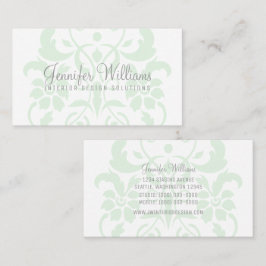 Tarjeta de presentación Mint Green Subtle Damask