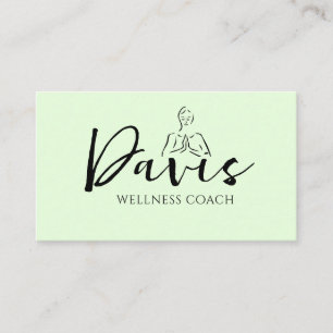 Tarjeta de presentación Mint Green Wellness Coach