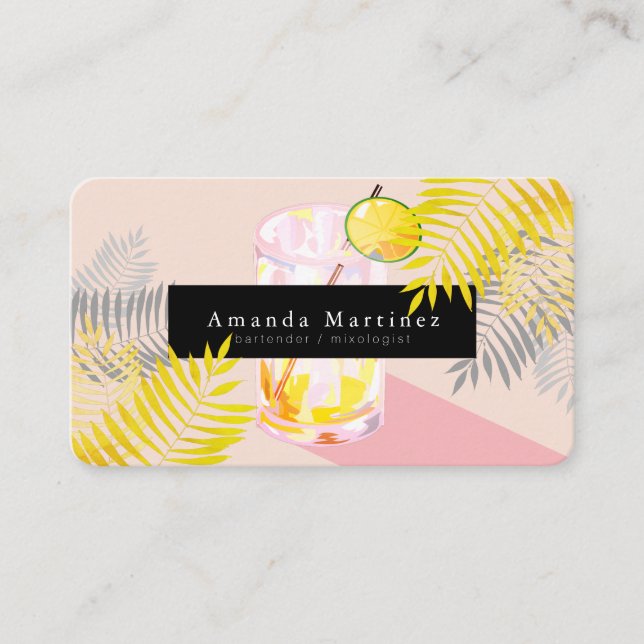 Tarjeta de presentación mixóloga Margarita rosa Ba (Anverso)