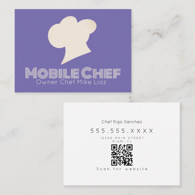 Tarjeta de presentación Mobile Chef Food Truck Pro (Anverso / Reverso)