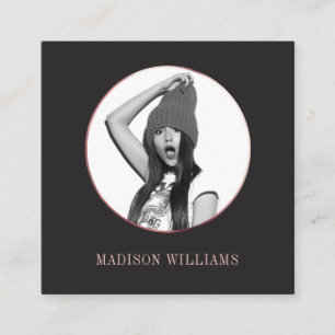 Tarjeta De Presentación Moda Elegante Rosa Oro Foto Única en Medios Socia