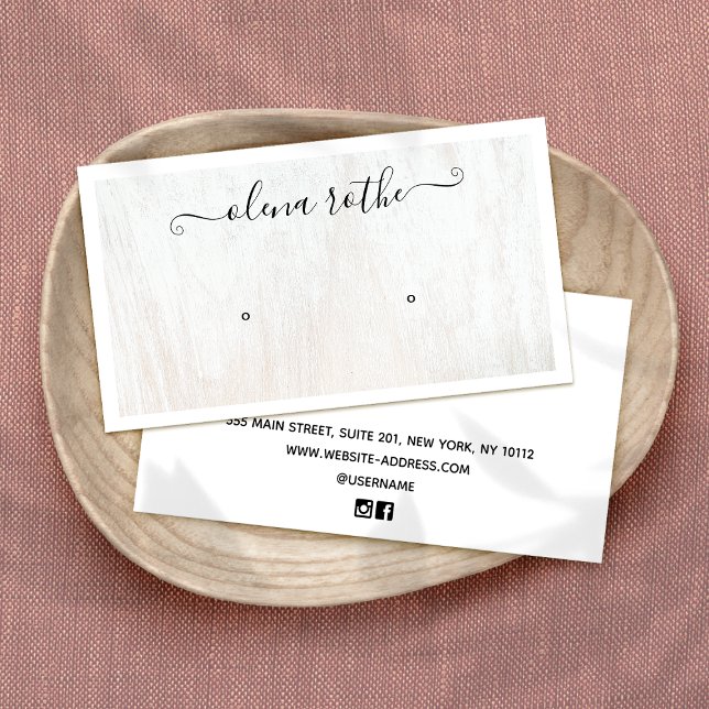 Tarjeta De Presentación Moda Pantalla de empotramiento de madera blanca (Subido por el creador)