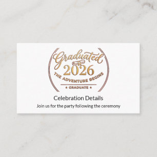 Tarjeta De Presentación Modern 2026 Grad Details / Detalles Graduación