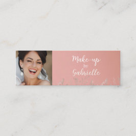 Tarjeta De Presentación Modern Dusty Rose Botanical Photo Script QR Code