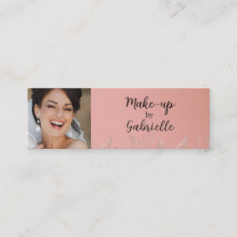 Tarjeta De Presentación Modern Dusty Rose Botanical Photo Script QR Code