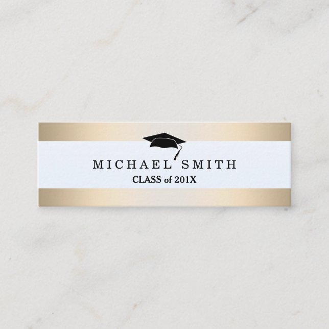 Tarjeta De Presentación Modern Elegant Graduation Name Card (Anverso)