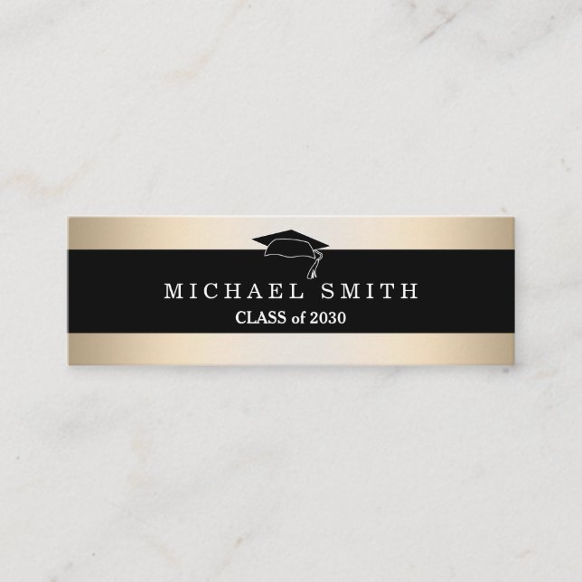 Tarjeta De Presentación Modern Elegant Graduation Name Card (Anverso)