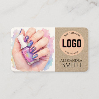 Tarjeta De Presentación Modern Simple Professional Business Nail Tech Card