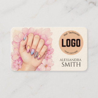 Tarjeta De Presentación Modern Simple Professional Business Nail Tech Card
