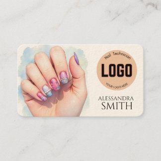 Tarjeta De Presentación Modern Simple Professional Business Nail Tech Card