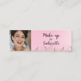 Tarjeta De Presentación Modern Soft Pink Botanical Photo Script QR Code