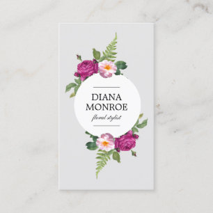 Tarjeta de presentación moderna de color floral de