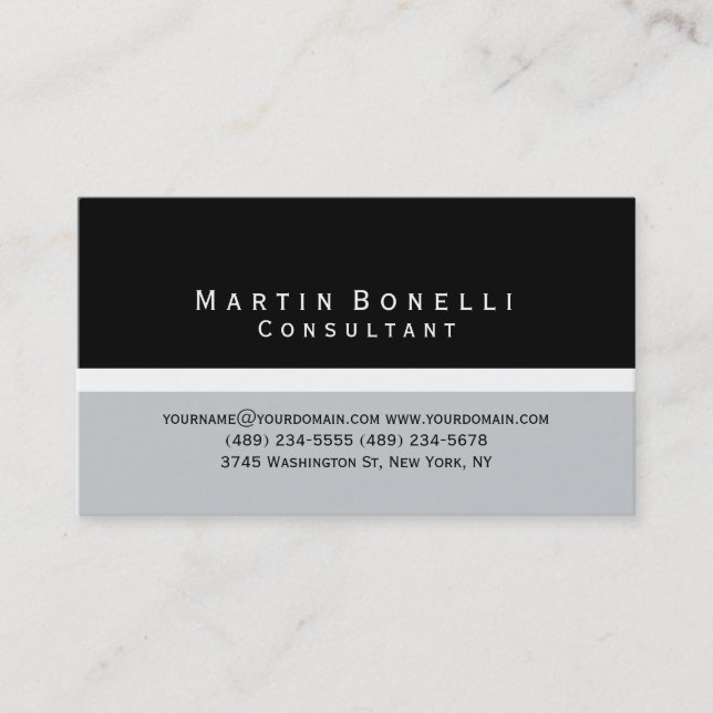 Tarjeta de presentación moderna de consultor mínim (Anverso)