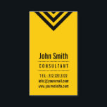 Tarjeta de presentación moderna de consultor negro<br><div class="desc">Tarjeta de visita moderna de consultor negro y amarillo.</div>