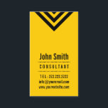 Tarjeta de presentación moderna de consultor negro<br><div class="desc">Tarjeta de visita moderna de consultor negro y amarillo.</div>