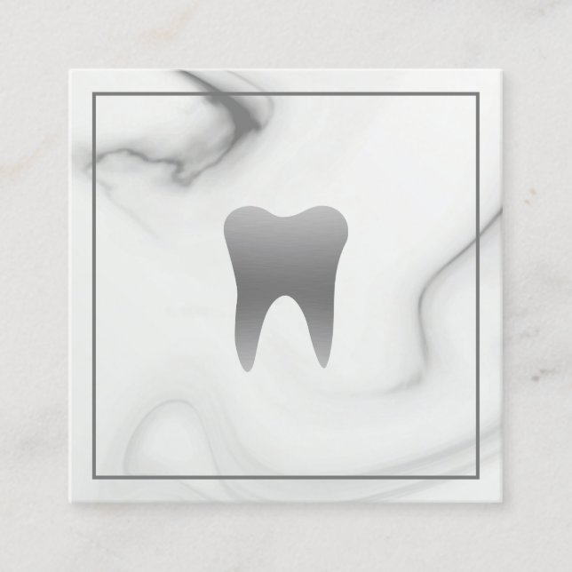 Tarjeta de presentación moderna de Dentist Marble (Anverso)