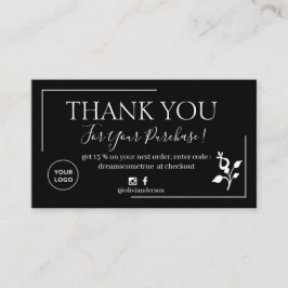 Tarjeta de presentación moderna de escritura negra