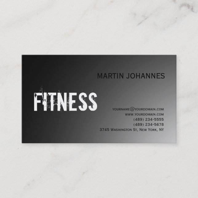 Tarjeta de presentación moderna de Fitness Sport G (Anverso)