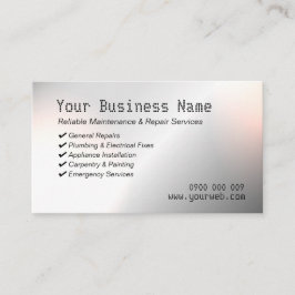 Tarjeta de presentación moderna de mantenimiento y