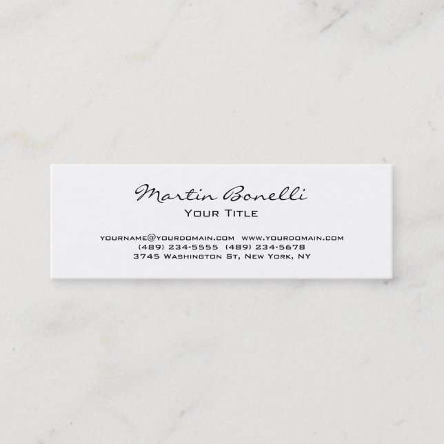Tarjeta de presentación moderna de moda blanca del (Anverso)
