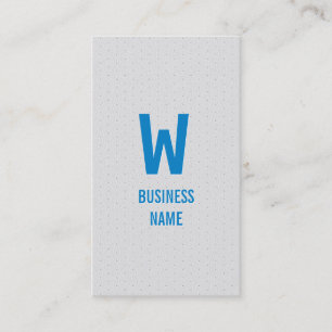 Tarjeta de presentación moderna de monograma azul