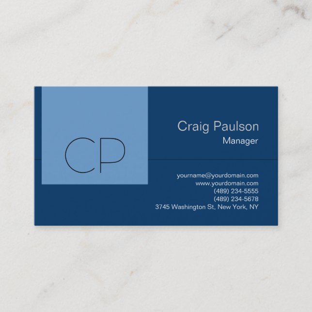 Tarjeta de presentación moderna de Monograma en to (Anverso)